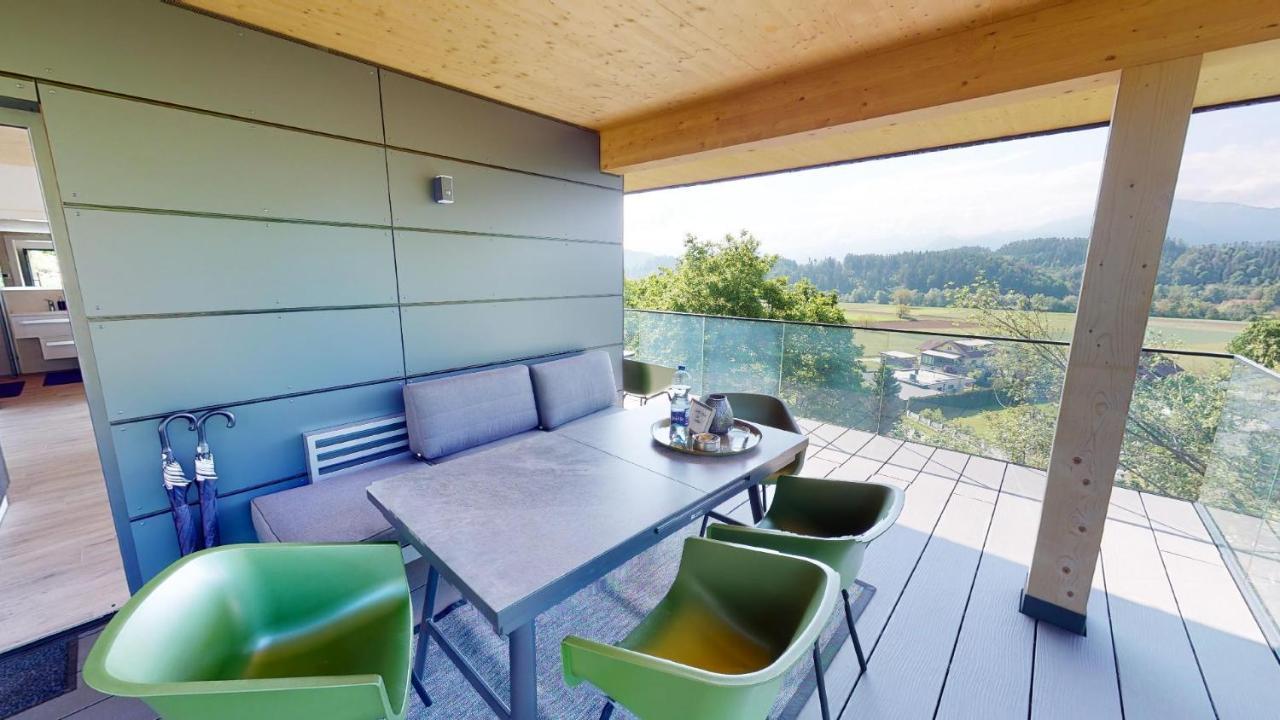 Modernes Ferienhaus Mit Panoramablick Rosegg Extérieur photo